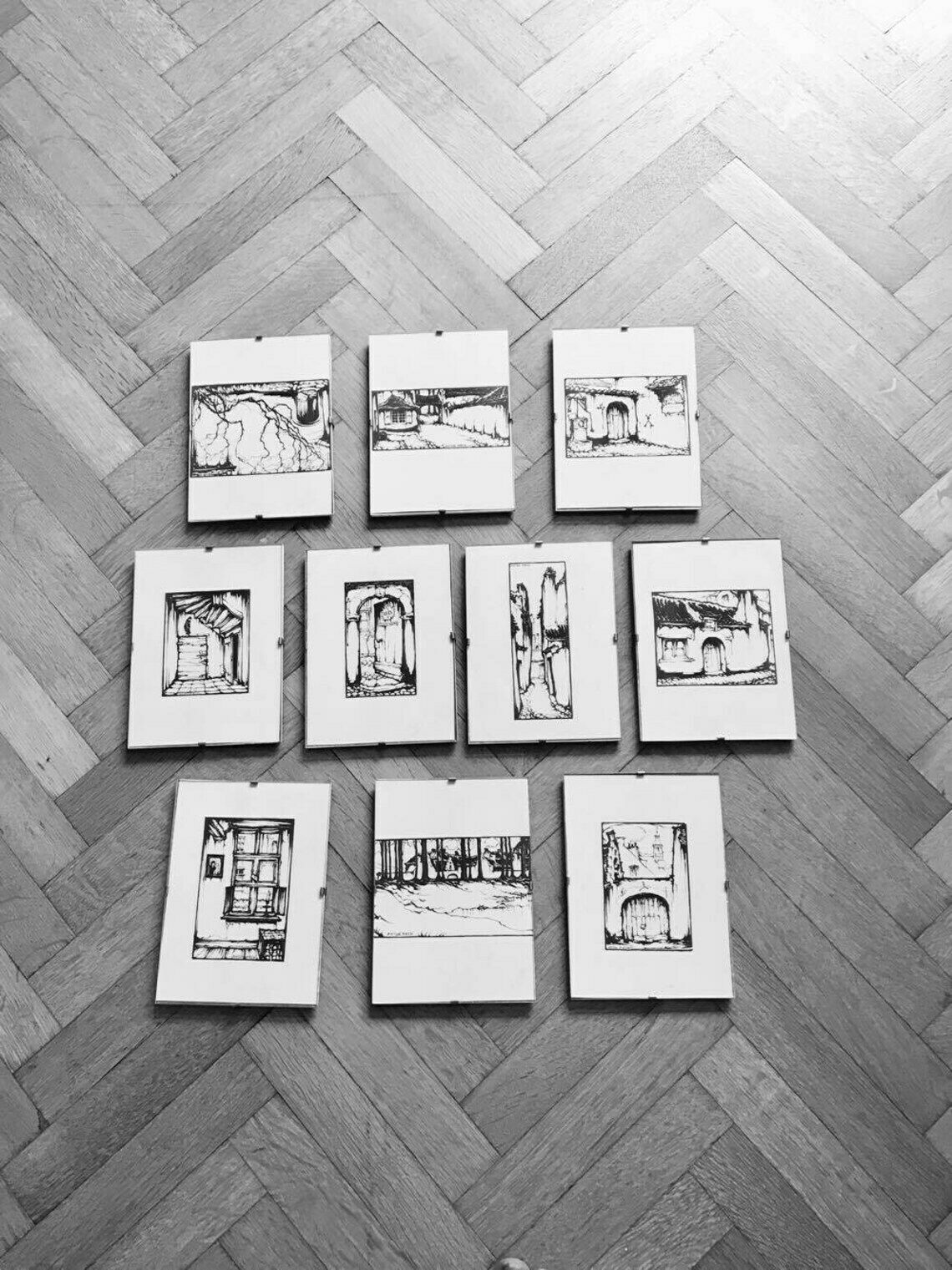 Wall Art Vintage Anton Pieck, 10 Prints Framed Vintage Anton Pieck Framed Art Pieces,1960s Anton Pieck Holland Netherlands Prints photo Art