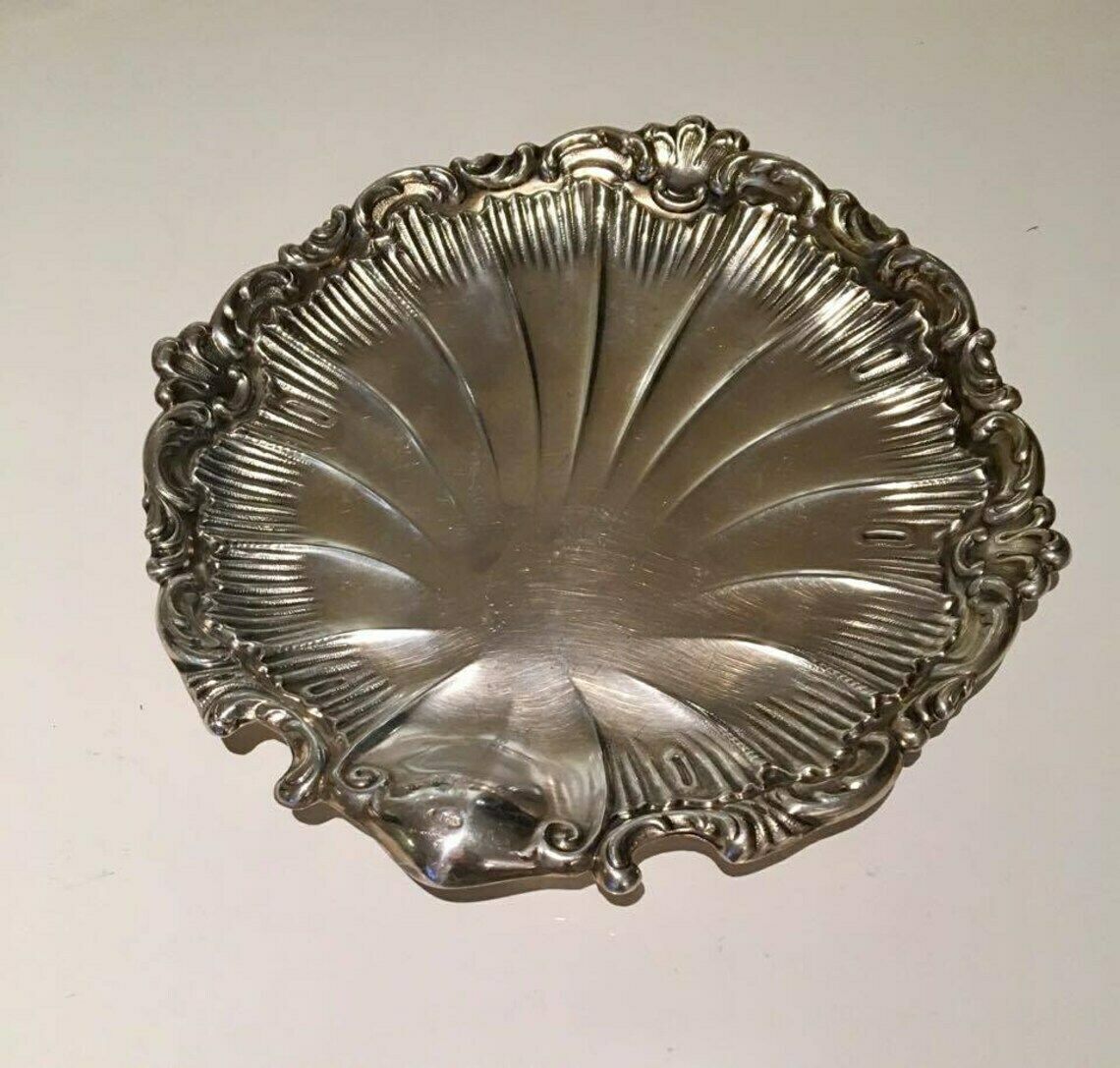 Shell Silver Plated Serving Tray Home And Garden Kitchen And Dining Serve Ware Serving Bon Bon Tray Clam Shell Silver Plate Serving Dish photo buy