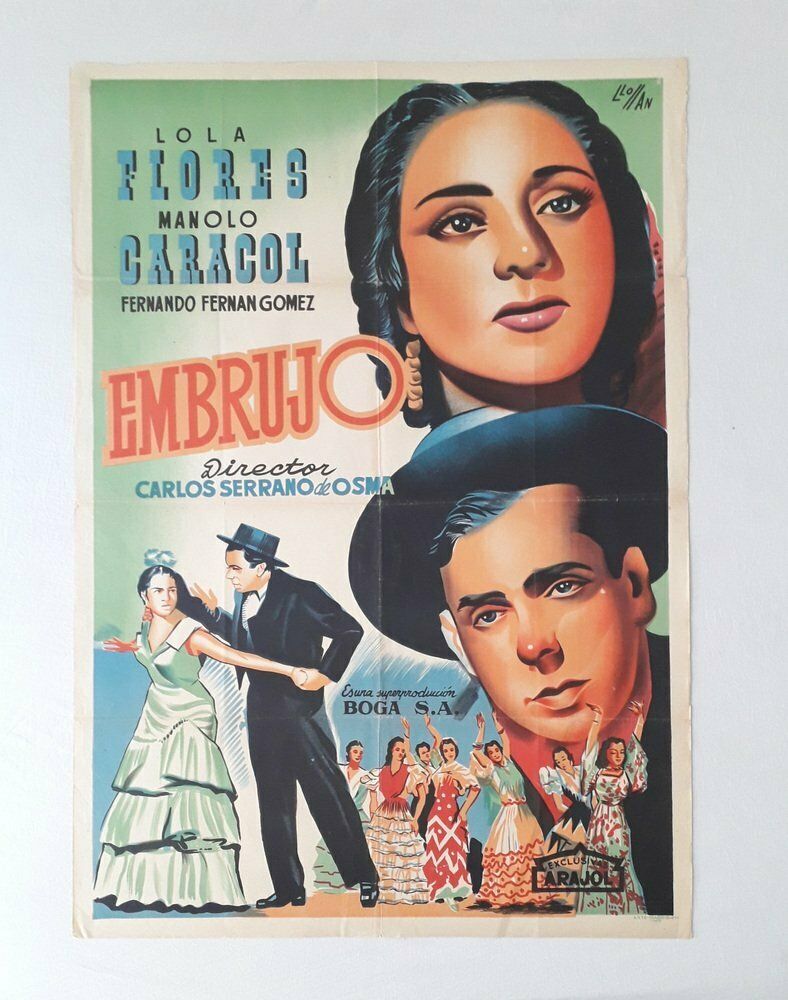 Embrujo Lola Flores Spanish Movie Poster, 1950s