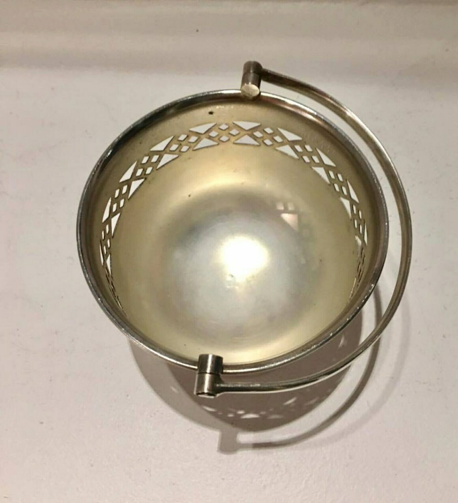Small Basket Epns English Silver Plated Ring Dish Sweet Dish Basket Made In England, Geometrical Design Candy Bowl Vanity Decor Basket photo 88.0