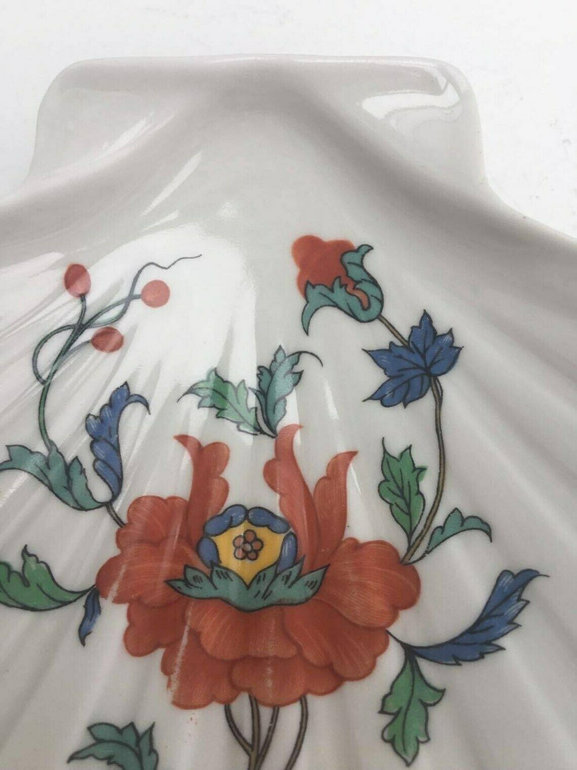Shell Shaped Dish In Pavot By Porcelaine De Paris, Lovely Dish, China Replacement Dish, Shell Shaped Dish Discontinued photo 105.0