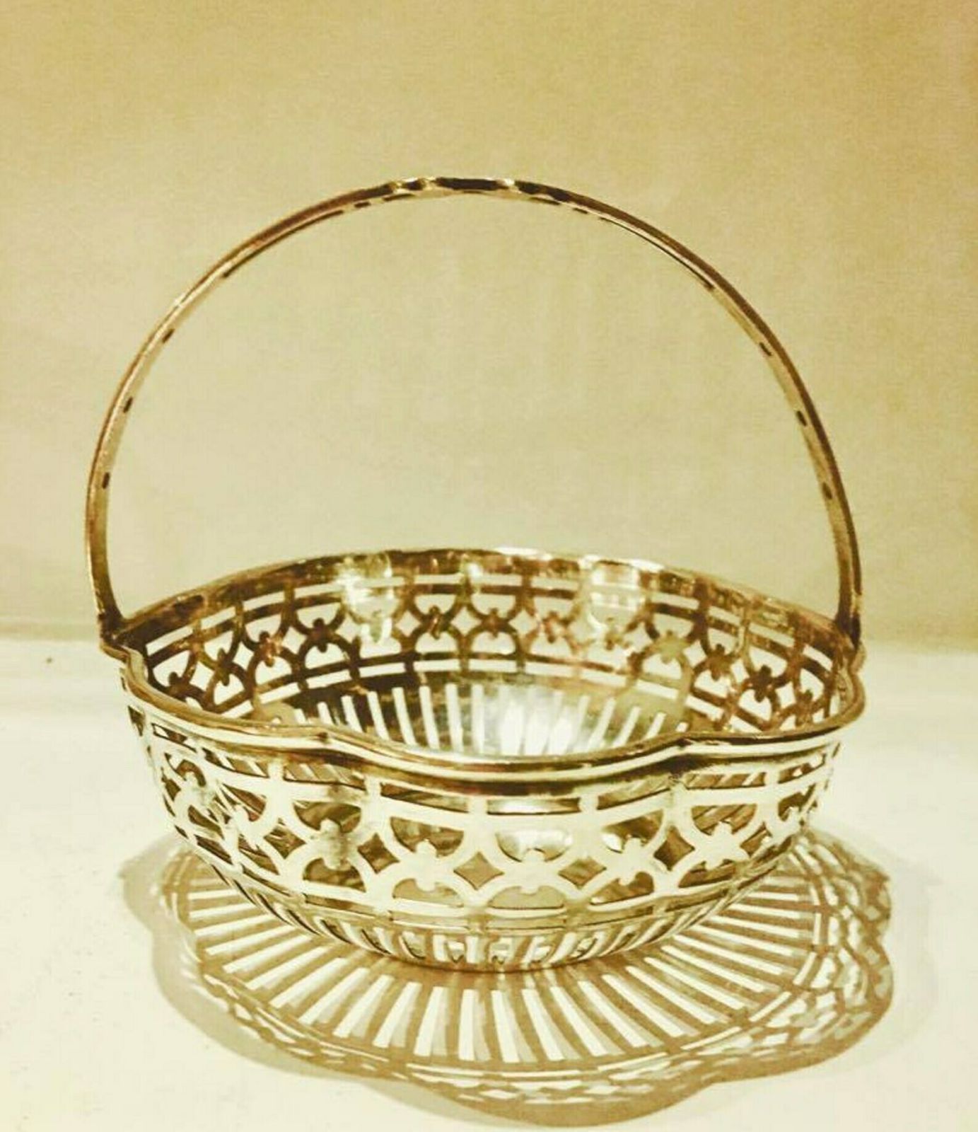Candy Dish Silver Plated Wiskemann Praline Chocolate Basket, In Silver Metal, Openwork Candy Geometric Decorations Gift For Her, Gift Mum photo furniture