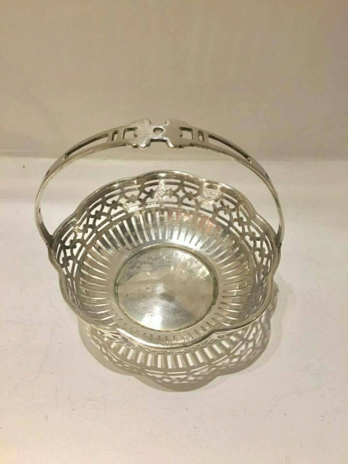 Candy Dish Silver Plated Wiskemann Praline Chocolate Basket, In Silver Metal, Openwork Candy Geometric Decorations Gift For Her, Gift Mum photo for sale