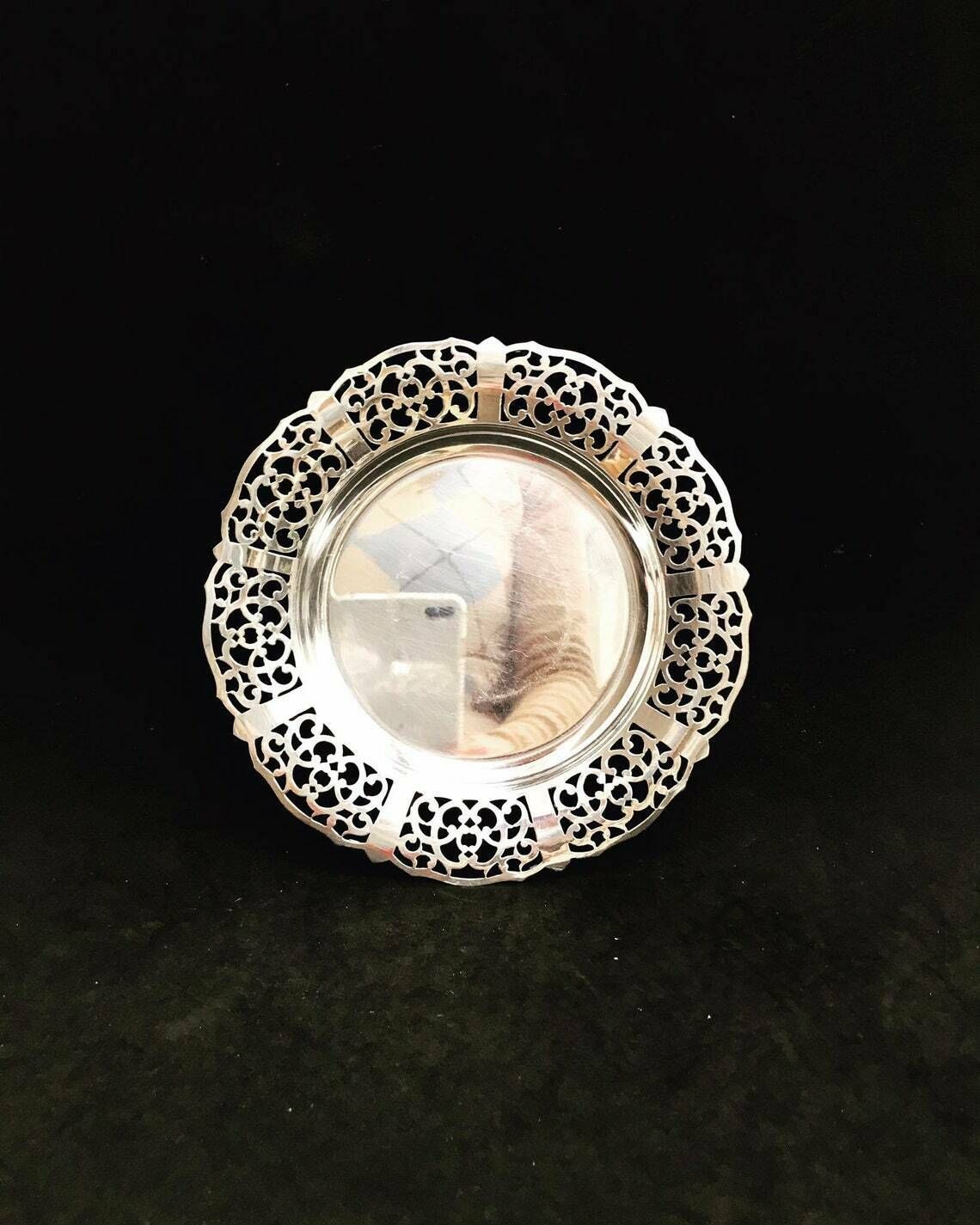 Antique French Candy Bowl, Lovelace Silver Plateded Dish Sweet Saint Valentin Gift Silver Nut Bowl Jewelery Pl