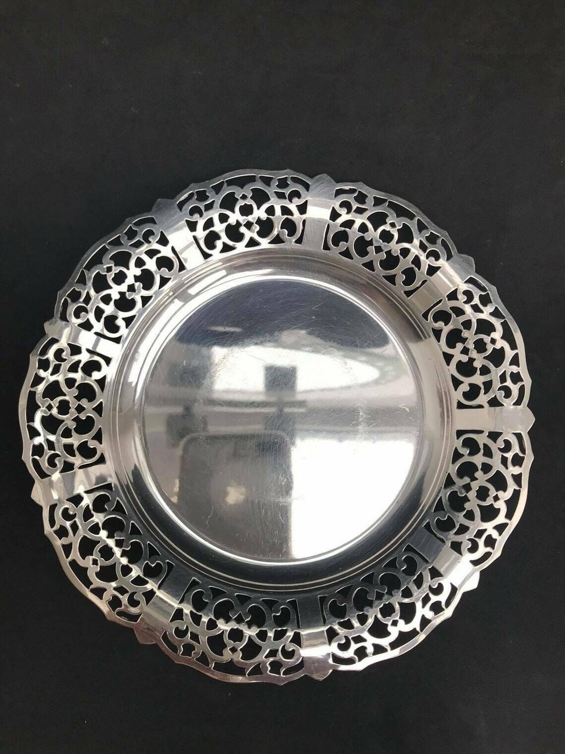 Antique French Candy Bowl, Lovelace Silver Plateded Dish Sweet Saint Valentin Gift Silver Nut Bowl Jewelery Pl photo 122.0
