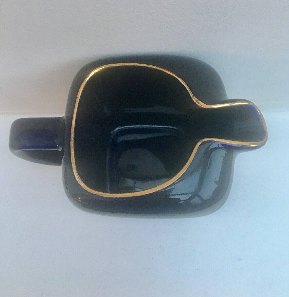 Vintage Water Pitcher, Arabia Finland Wine Jug, Water Jug Vintage Seagram's Vo Canadian Whisky Blue Pitcher Pub Jug Gold Blue Ceramic photo Home Decor