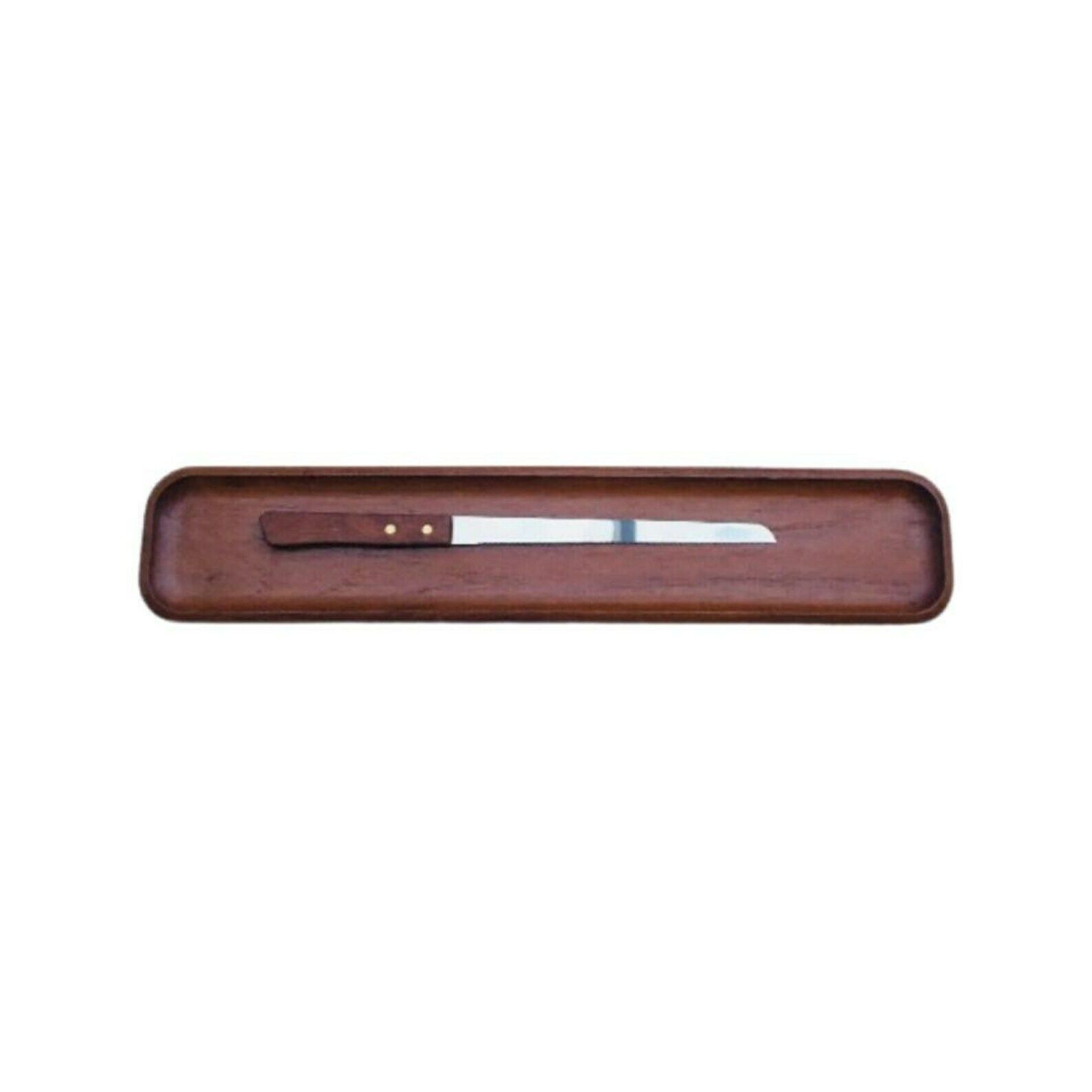 Vintage Bread Board, Teak Mid Century Modern Baguette Tray With Bread Knife Appetizer, Vintage Scandinavian Style, Mcm Food Photography Prop