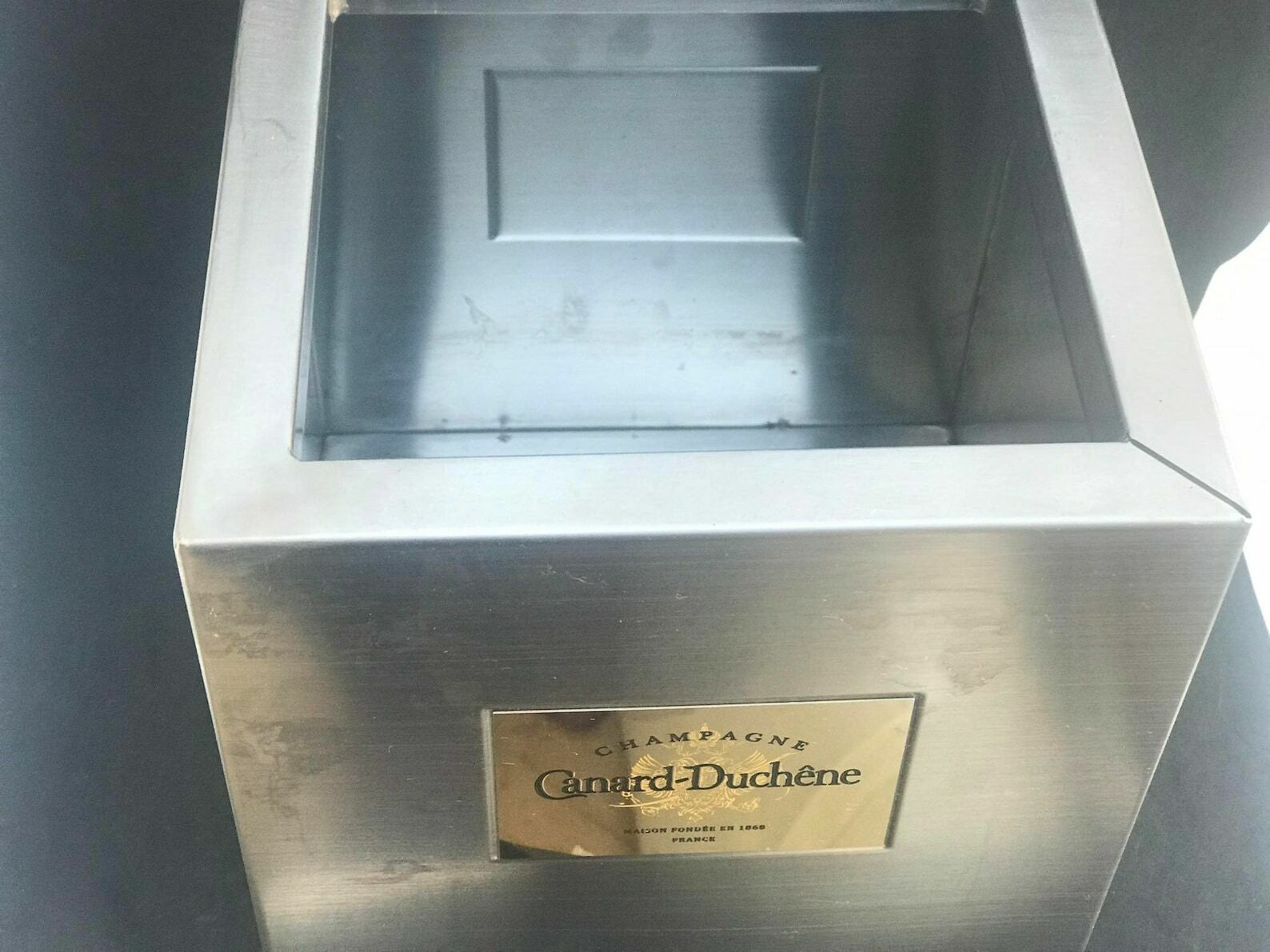 Square Champagne Bucket 2 Bottles Vintage French Ice Bucket Wine Cooler Wine Chiller Canard Duchene Champagne Bar Cart Decor Gift Him photo 243.0