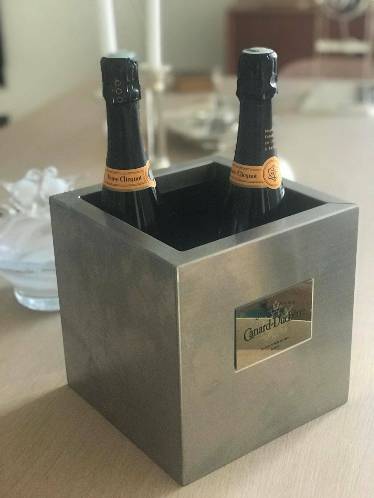 Square Champagne Bucket 2 Bottles Vintage French Ice Bucket Wine Cooler Wine Chiller Canard Duchene Champagne Bar Cart Decor Gift Him photo buy