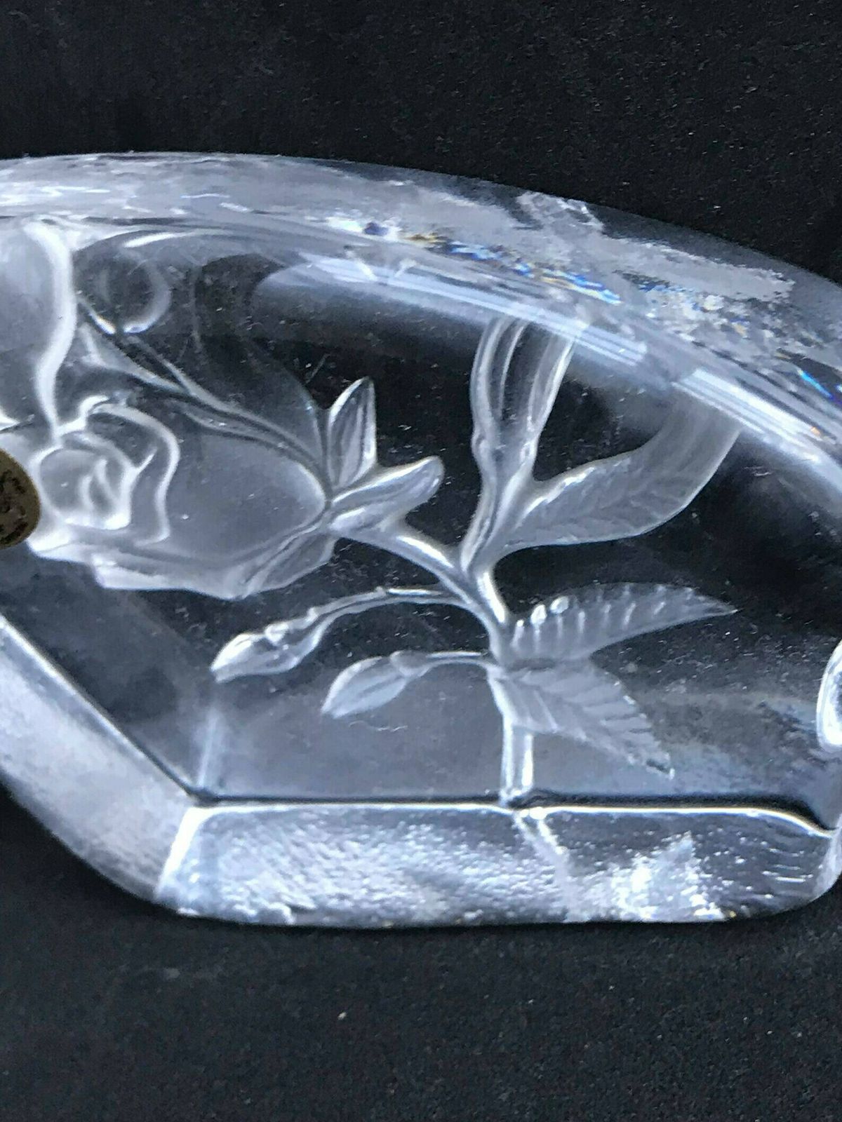 Presse Papiers, Set Van 2, Kristal – Crystal Of Arques Met Roos En Royal Leerdam, Kristalunie – Bureaudecoratie photo 95.0