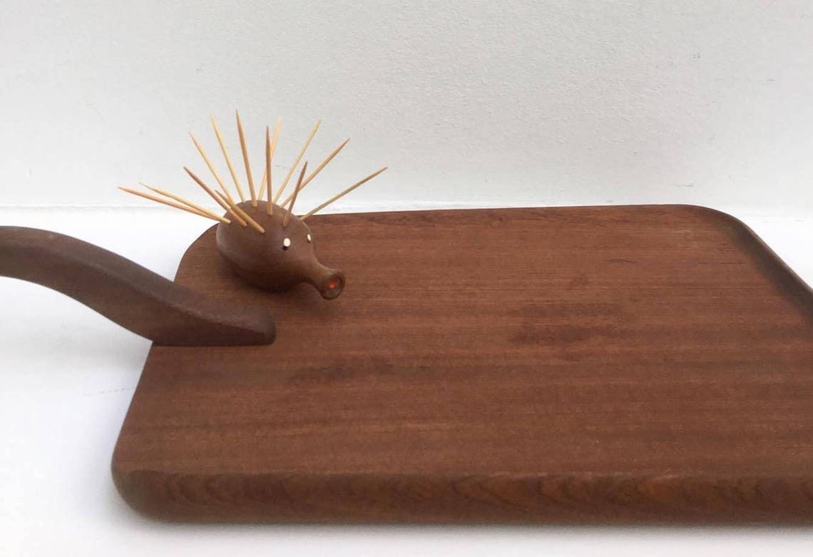 Cutting Board Vintage, Wooden Serving Teak By Bois Manu, Thanksgiving Table, Mid Century, Bread Cheese Appetizer Food Photography Prop photo for sale