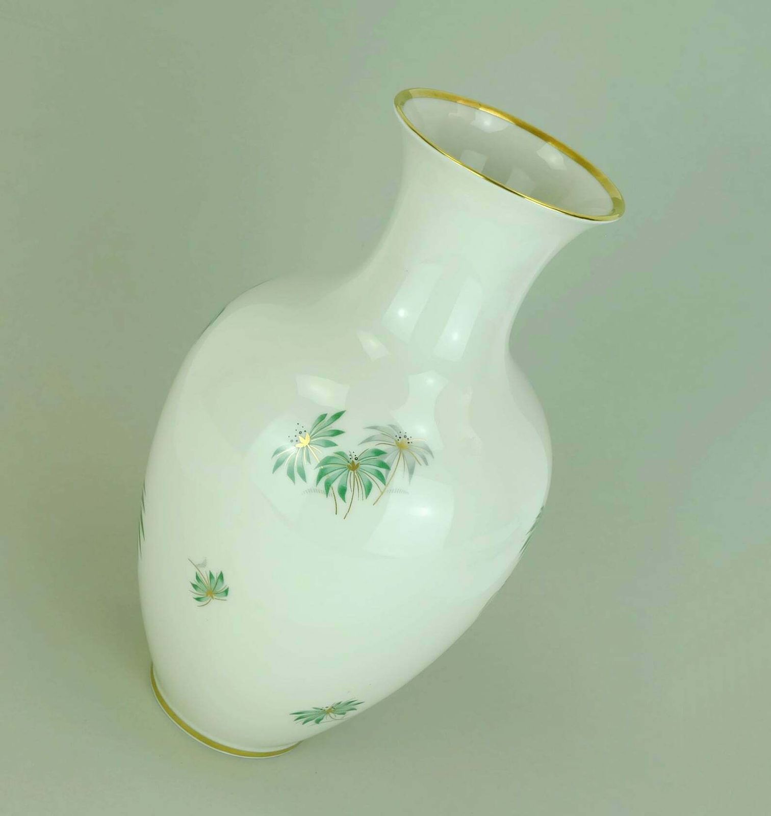 Johann Seltmann Mid Century Porcelain Vase With Outstanding Floral Decor 1950s photo for sale