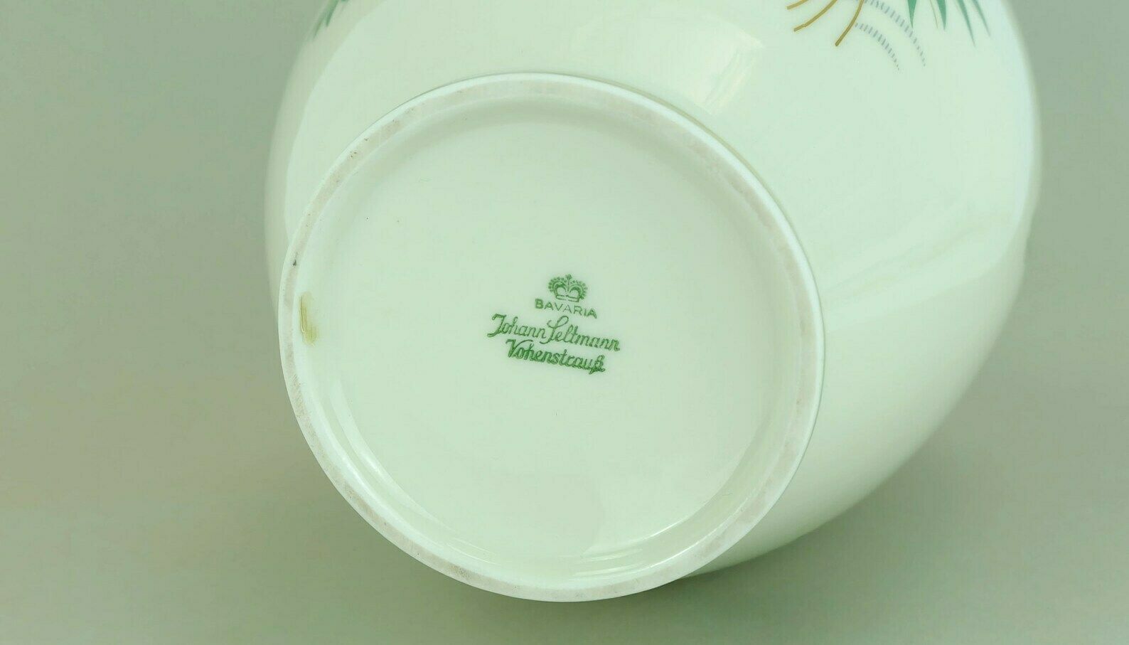 photo furniture Johann Seltmann Mid Century Porcelain Vase With Outstanding Floral Decor 1950s