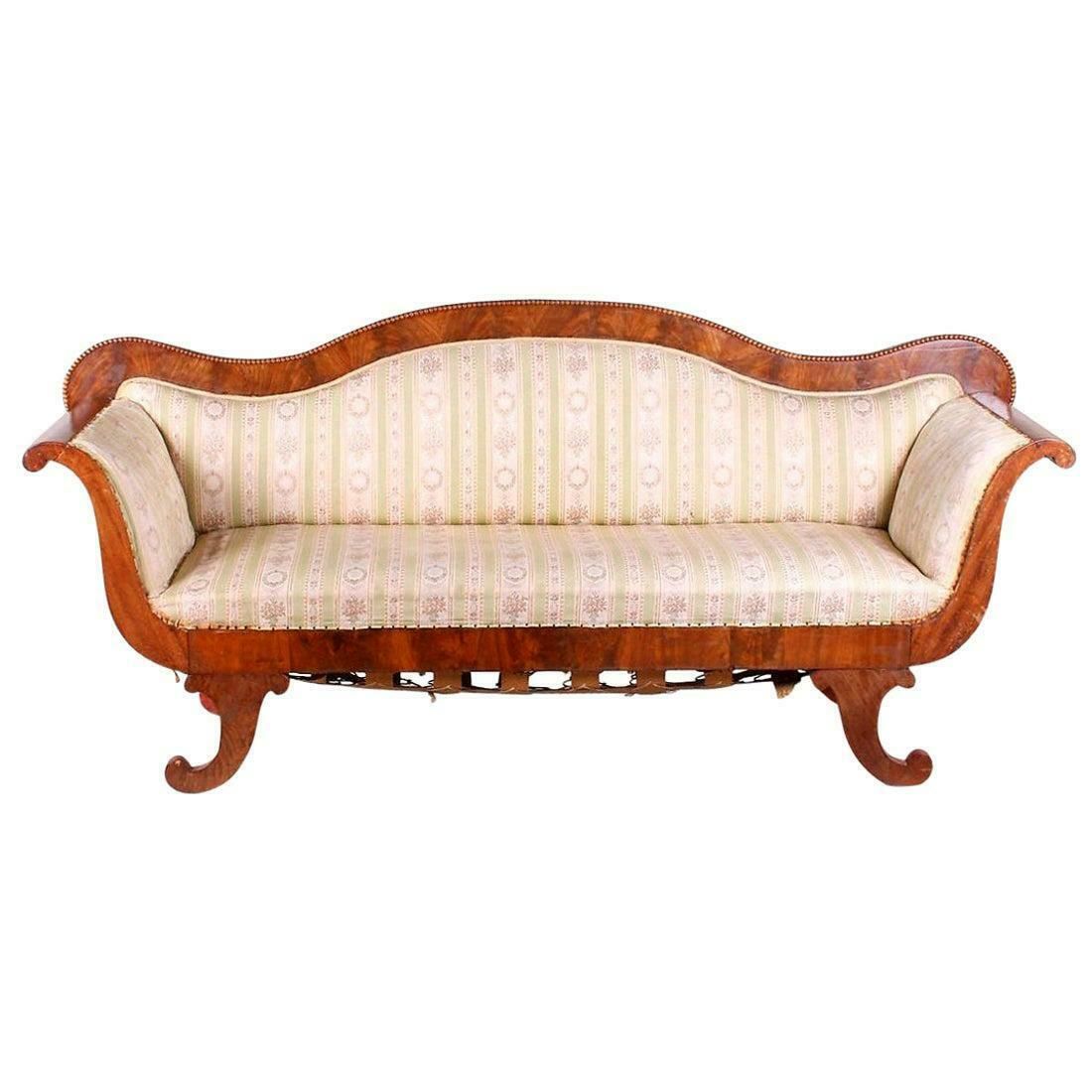 Biedermeier Sofa Couch Empire Settle Swedish 19th Century 3 4 Seat Loveseat