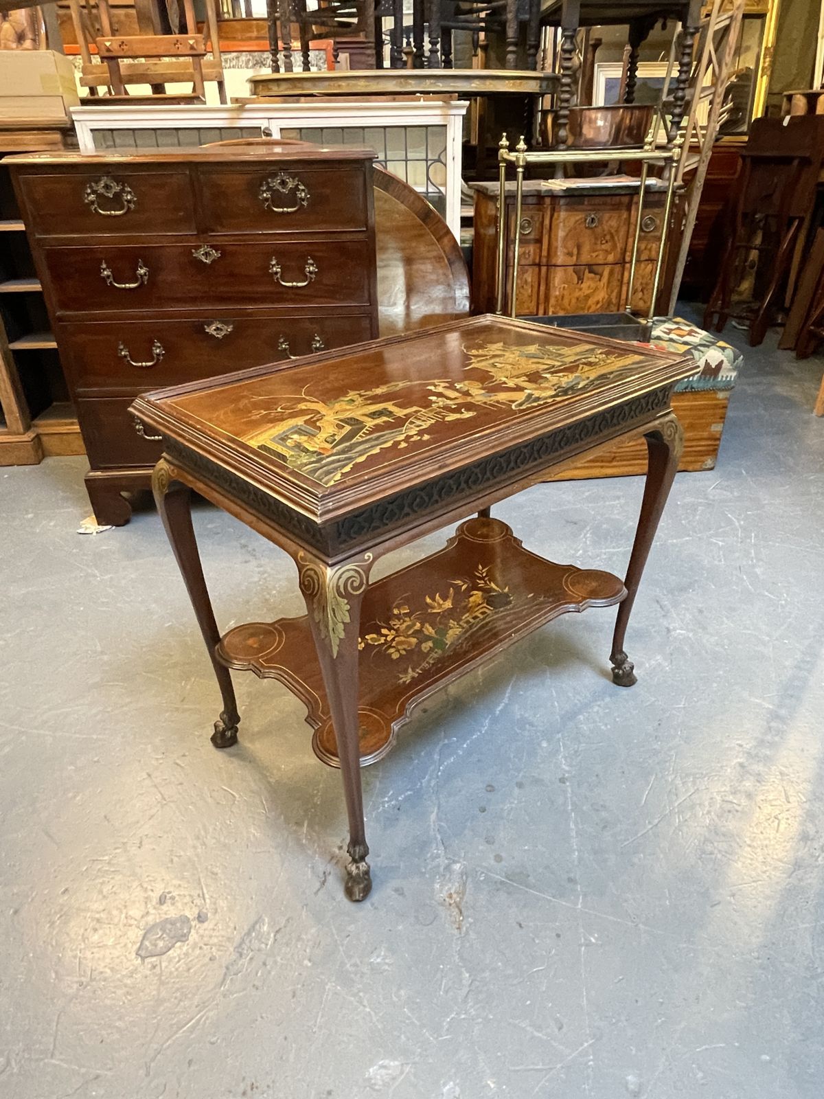 Chinoiserie Occasional Table photo vintage