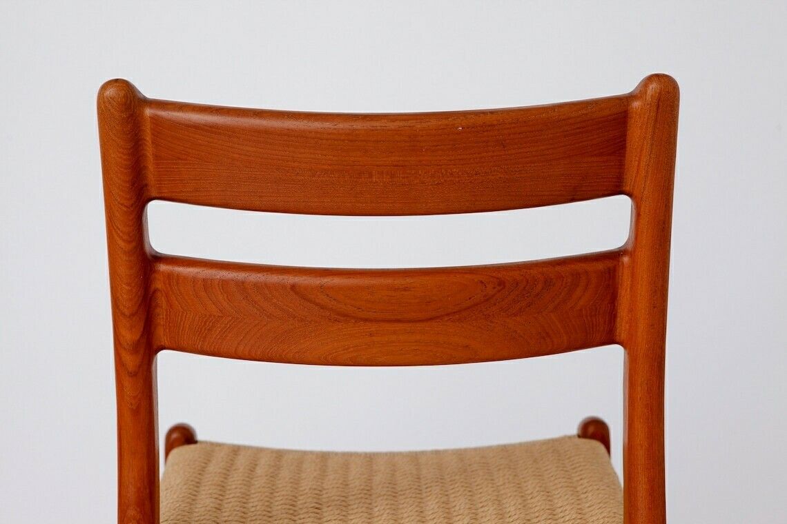 1 Of 6 Emc Møbler Mid Century Teak Dining Chairs With Papercord Seats Denmark 1970s Vintage photo vintage