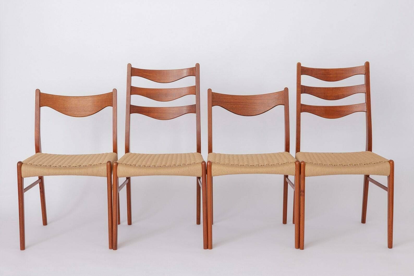 Set 4 Chairs Arne Wahl Iversen For Glyngøre 60s 70s Vintage