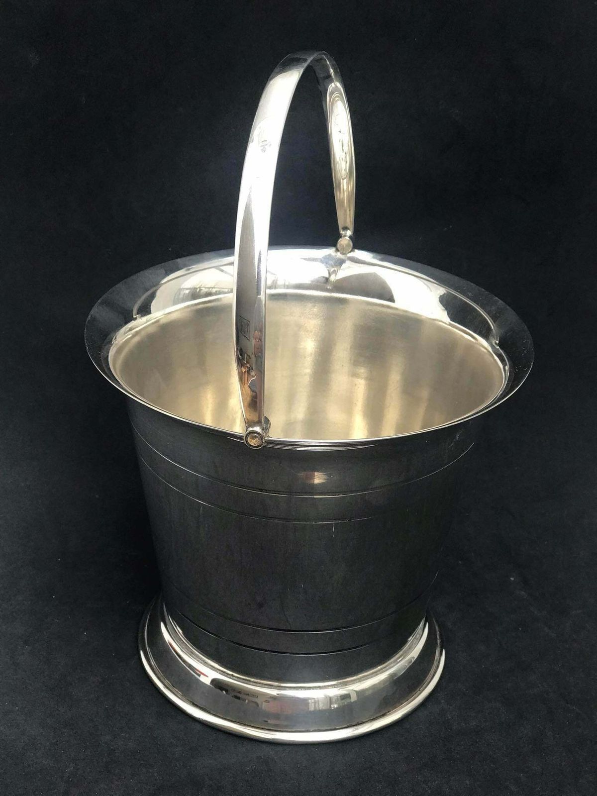Ice Bucket Vintage Silver Plated Metal English Bar Bartender Planter Vintage Bar Cocktail Party Table Bar Accesories photo vintage