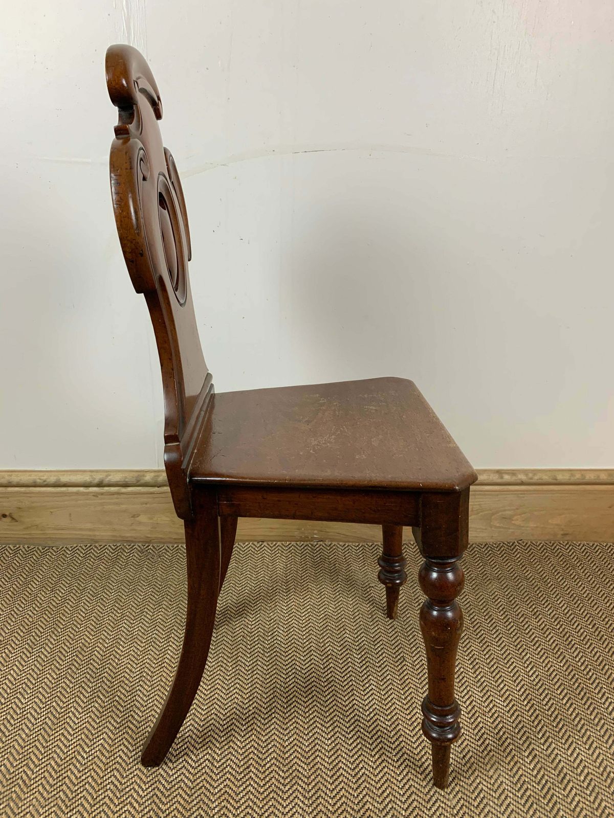 Timeless Elegance: Antique Mahogany Hall Chair photo Furniture