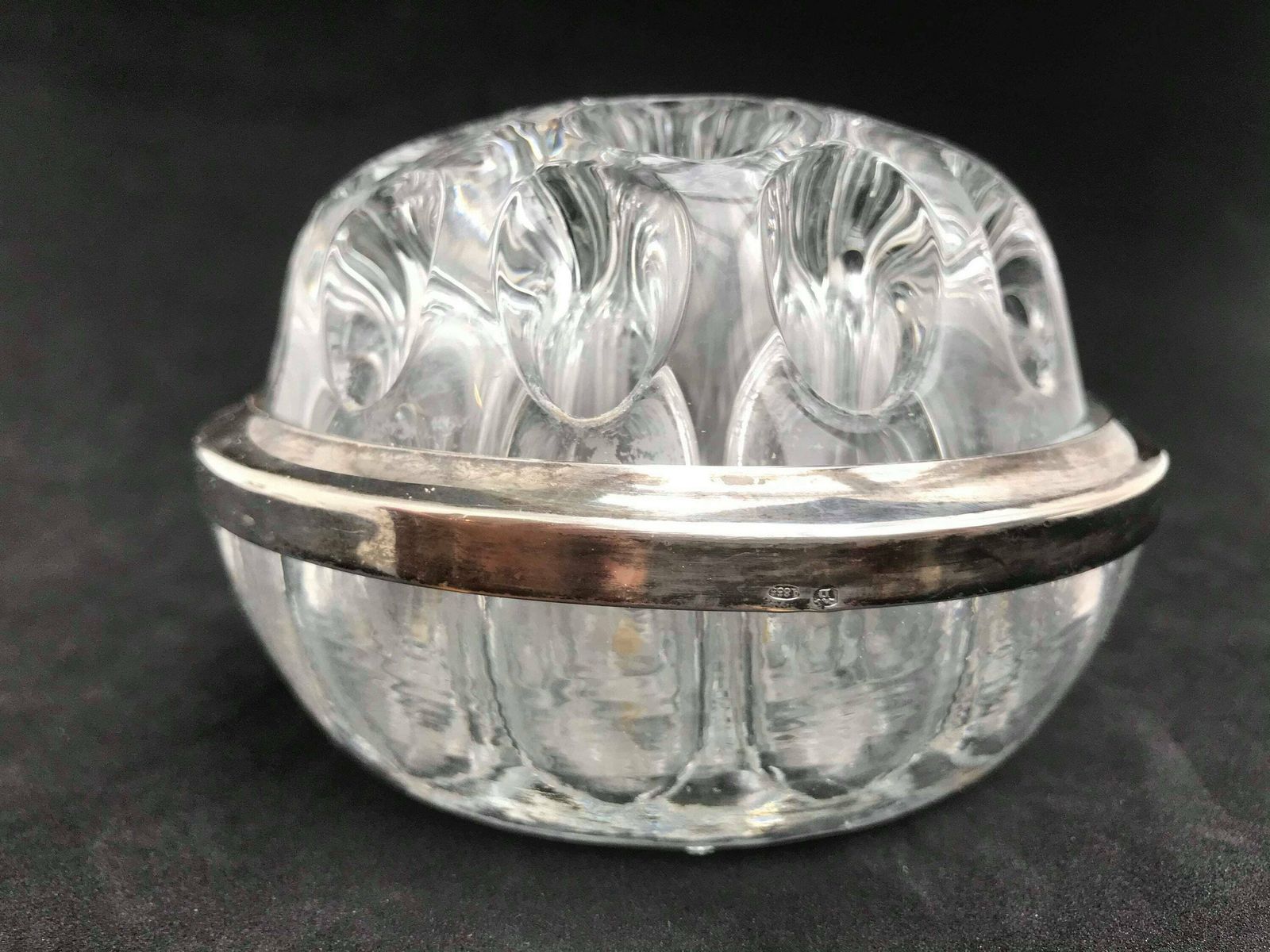 Silver 835 Flower Vase Frog Glass Vintage Glass Flower Frog,Vintage, Wedding Gift