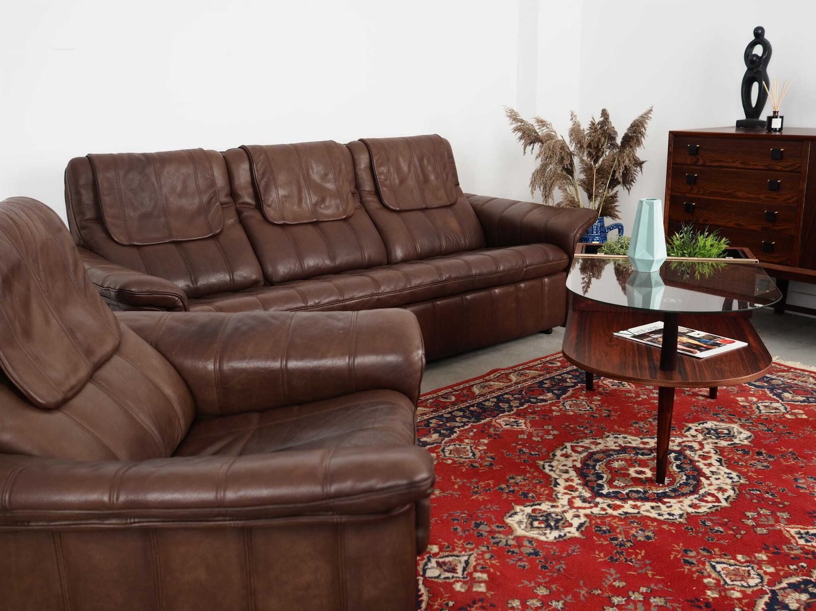 Bruinleren Fauteuil, Zwitsers Design, Jaren 1970, Fabricage: De Sede photo for sale