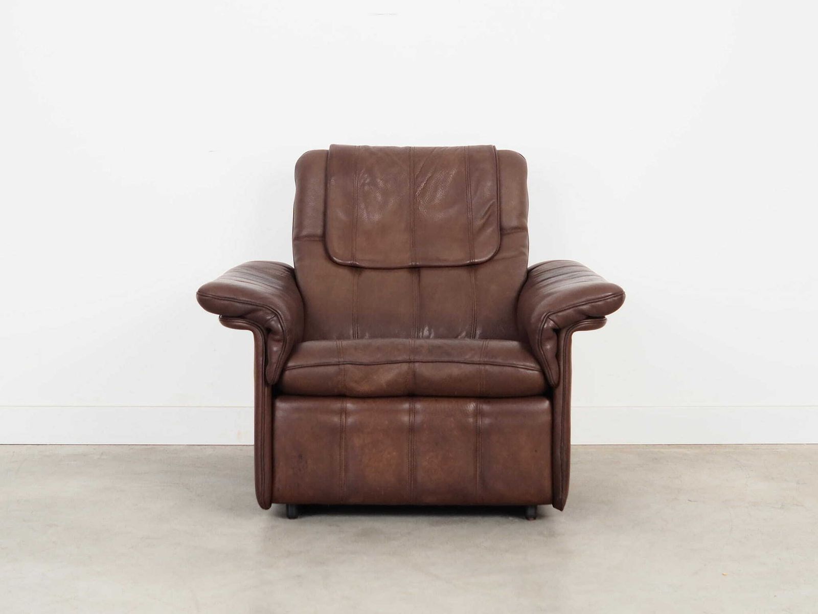 Bruinleren Fauteuil, Zwitsers Design, Jaren 1970, Fabricage: De Sede photo Meubels