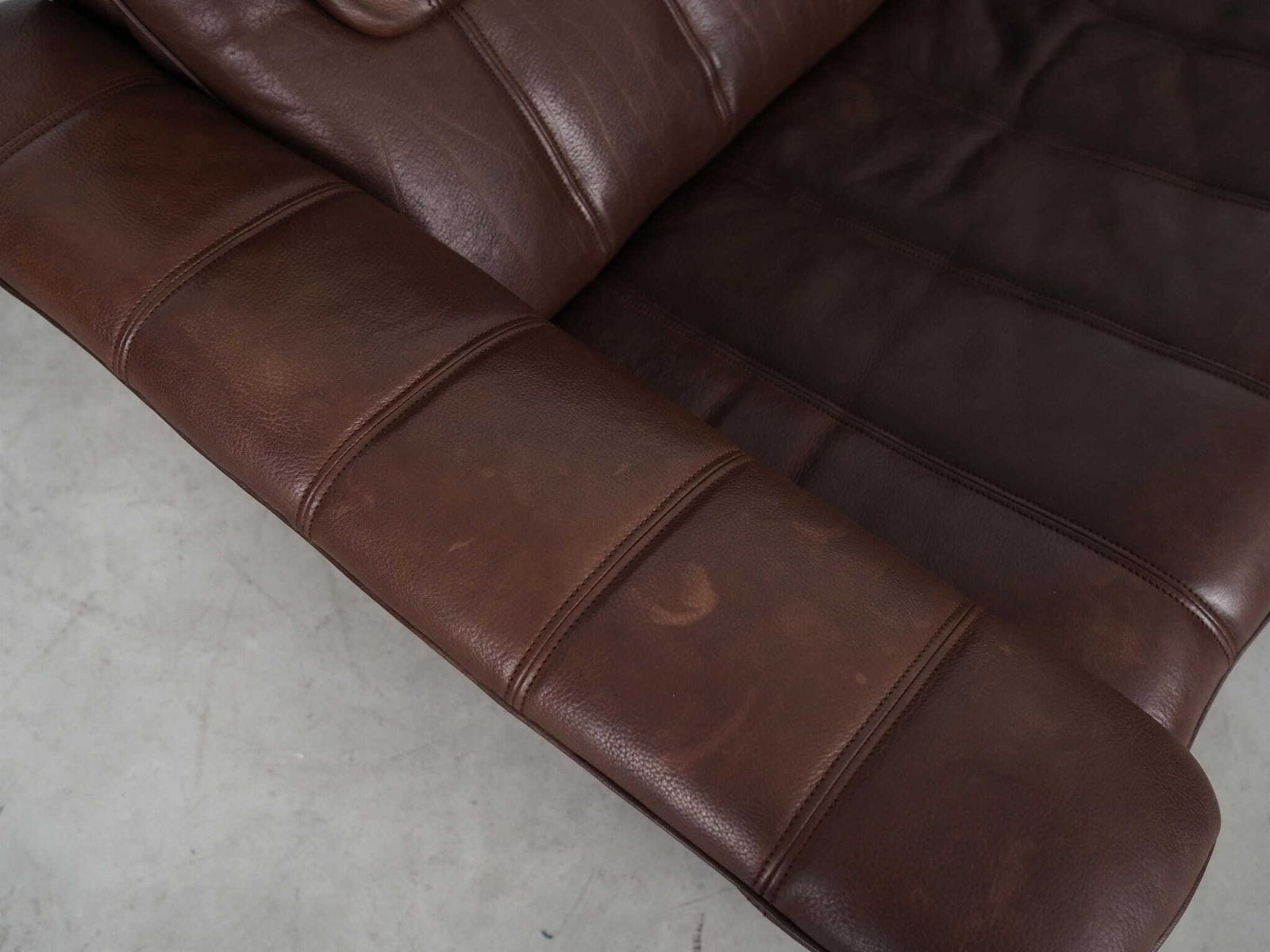 Bruinleren Bank, Zwitsers Design, Jaren 1970, Fabricage: De Sede photo buy