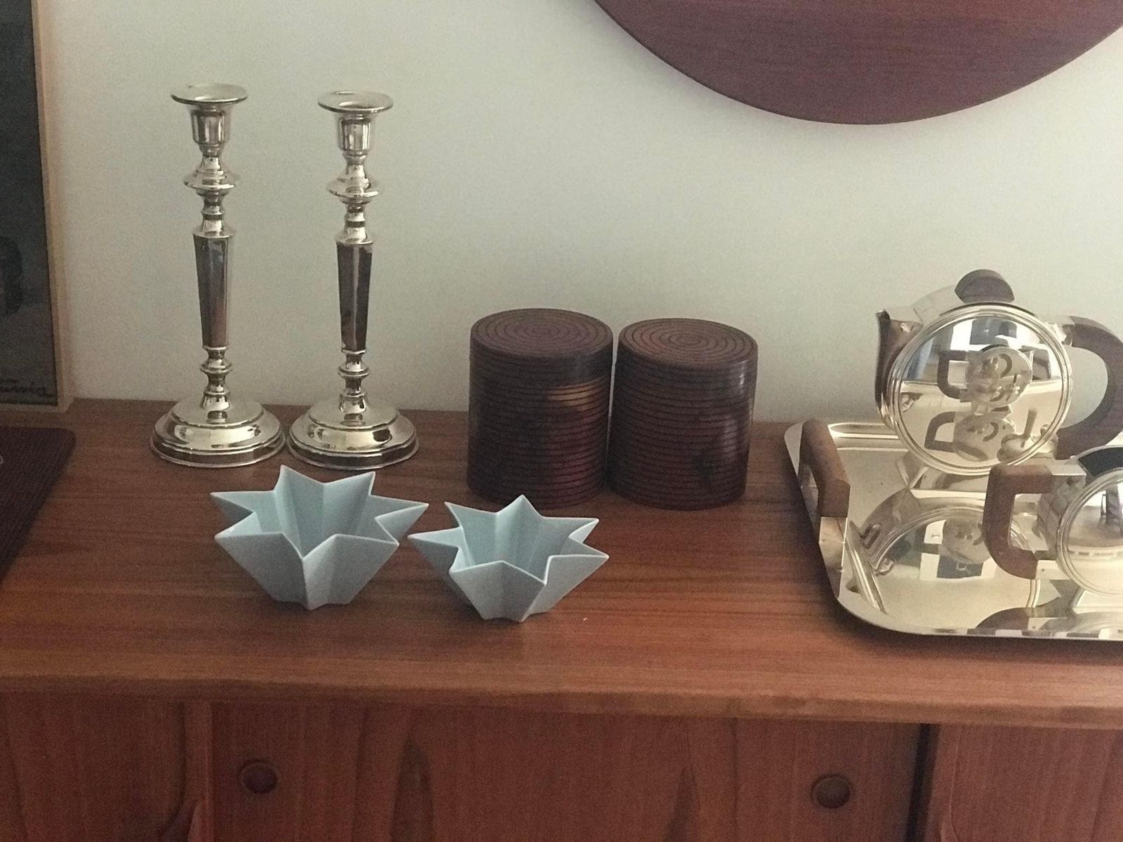 Schalen Porselein Glazuur Stervormig Vintage Herman August Kahler (Hak) Danmark Deens Scandinavisch Art Pottery Modern Hemelsblauw Pastel photo buy