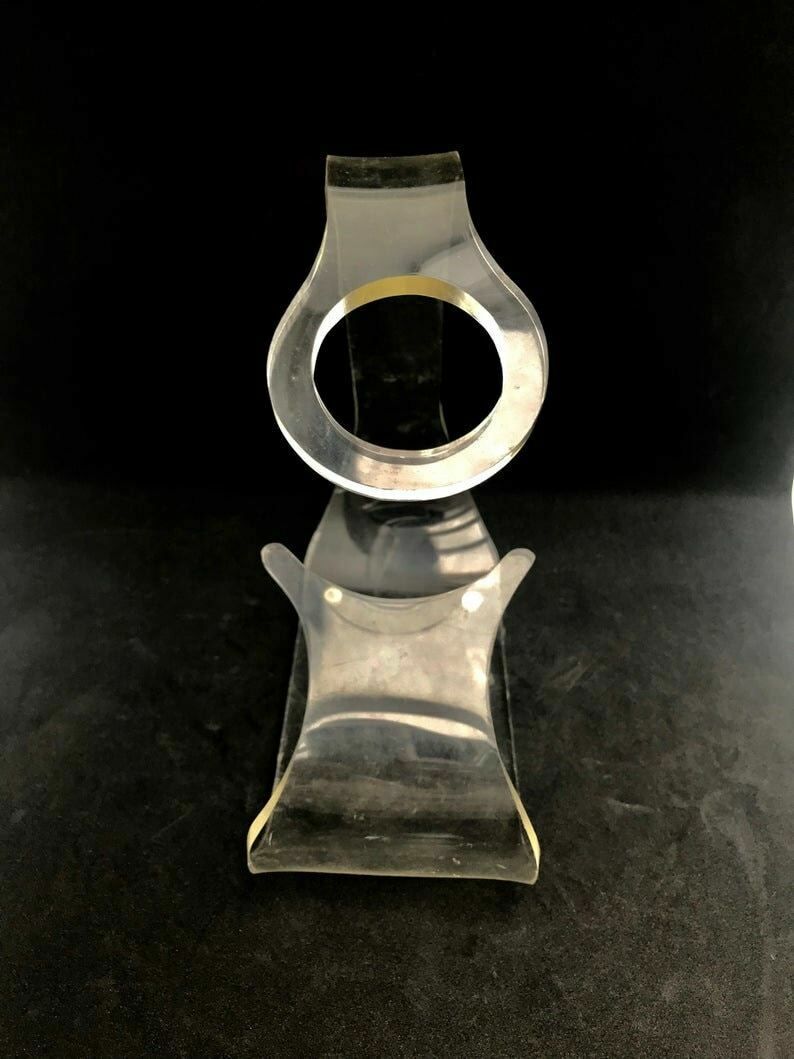 Wine Bottle Holder Vintage 70s Clear Acrylic Lucite Mod Design By Emson Mid Century Design 70s Single Rack Wine Bottle Beverage Display photo 105.0