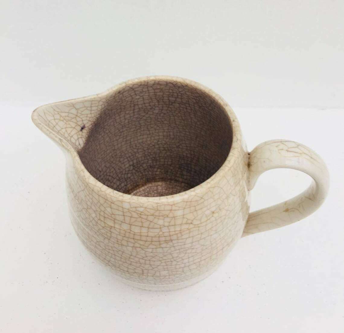 Vintage Laveno Milk Pitcher, Water Jug, Milk Jug Vintage Italian, Ceramic Company Laveno   Made In Italy, Cream Pot, Crackeld Ceramic photo furniture