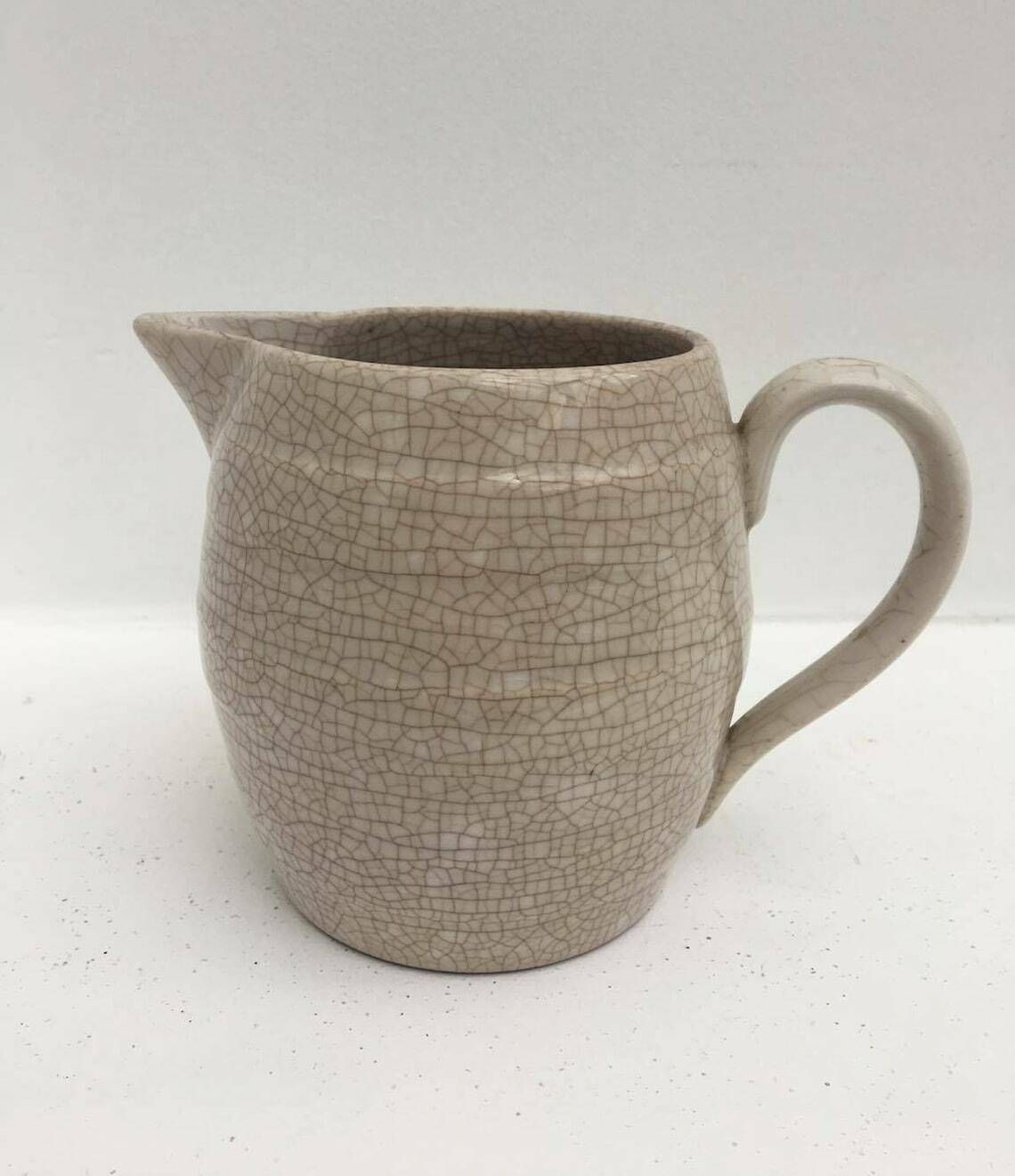 Vintage Laveno Milk Pitcher, Water Jug, Milk Jug Vintage Italian, Ceramic Company Laveno   Made In Italy, Cream Pot, Crackeld Ceramic photo vinterior