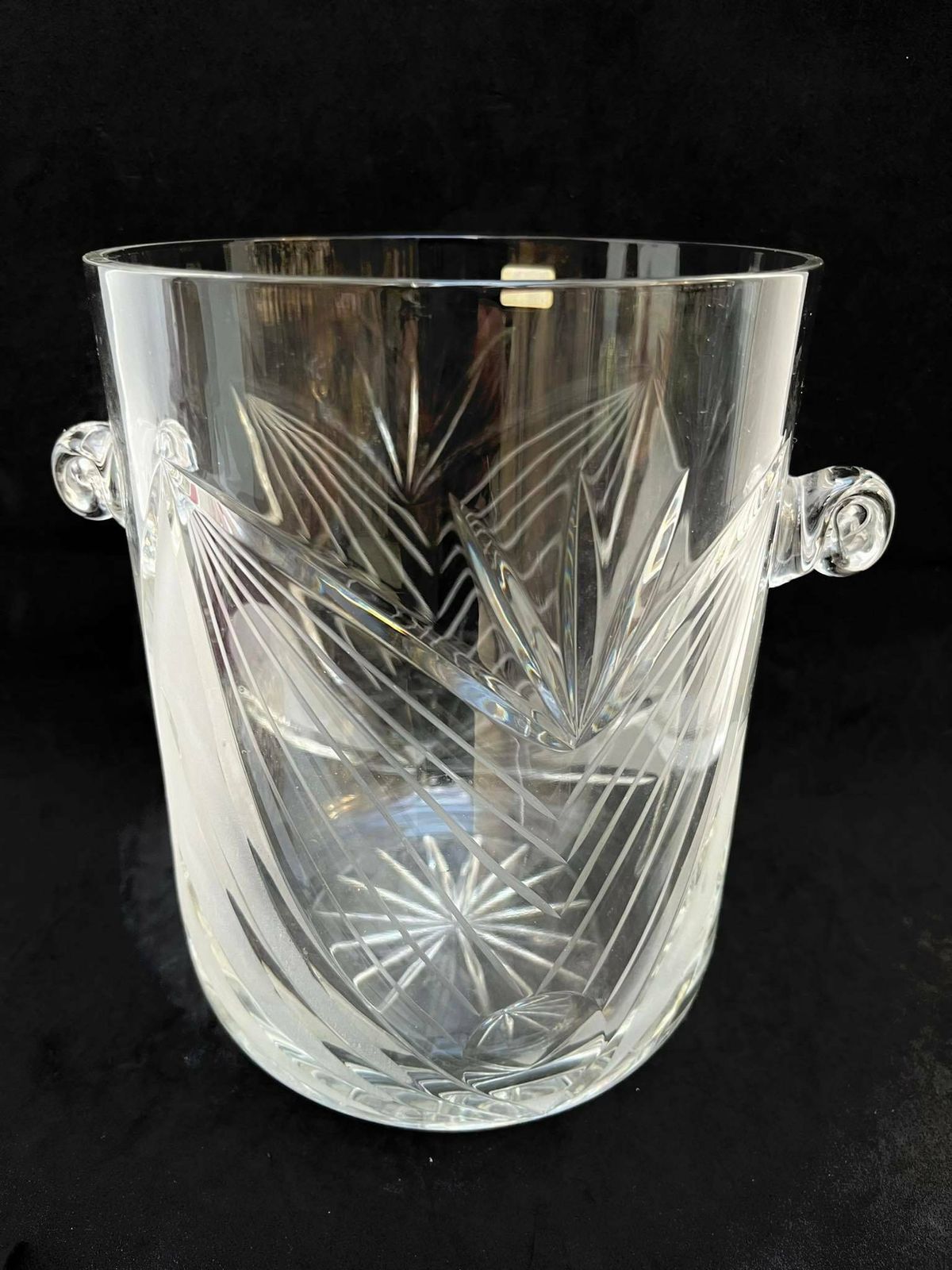 Champagne Ice Bucket Crystal Cut Handles Cut Glass Wine Cooler Chiller Hollywood Regency Bar Cart Styling Wedding Gift Luxury Barware