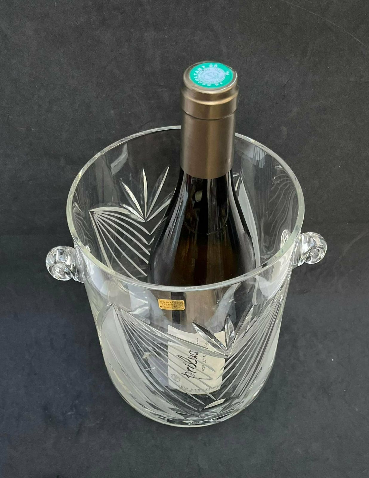 Champagne Ice Bucket Crystal Cut Handles Cut Glass Wine Cooler Chiller Hollywood Regency Bar Cart Styling Wedding Gift Luxury Barware photo 284.0