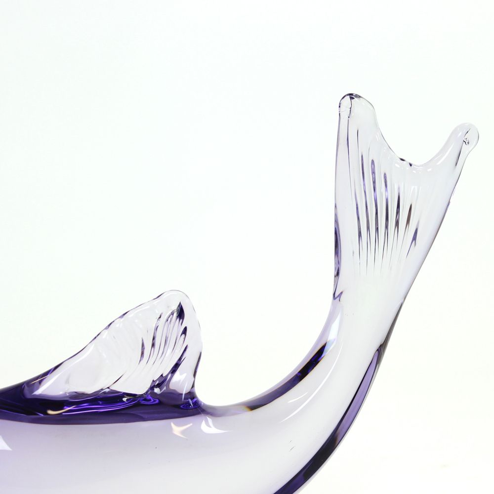 Rare Art Glass Fish Statue By Miloslav Janku For železnobrodské Sklo, Early 1970s photo 350.0