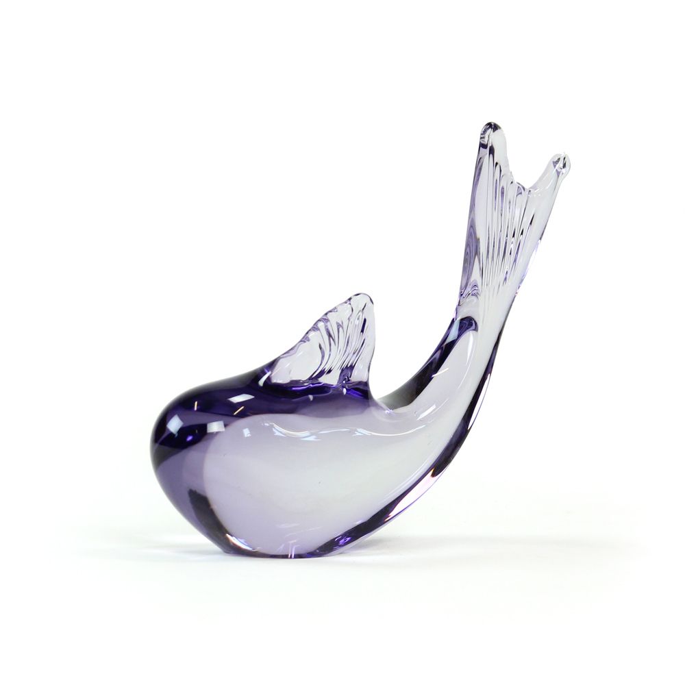 Rare Art Glass Fish Statue By Miloslav Janku For železnobrodské Sklo, Early 1970s photo vinterior