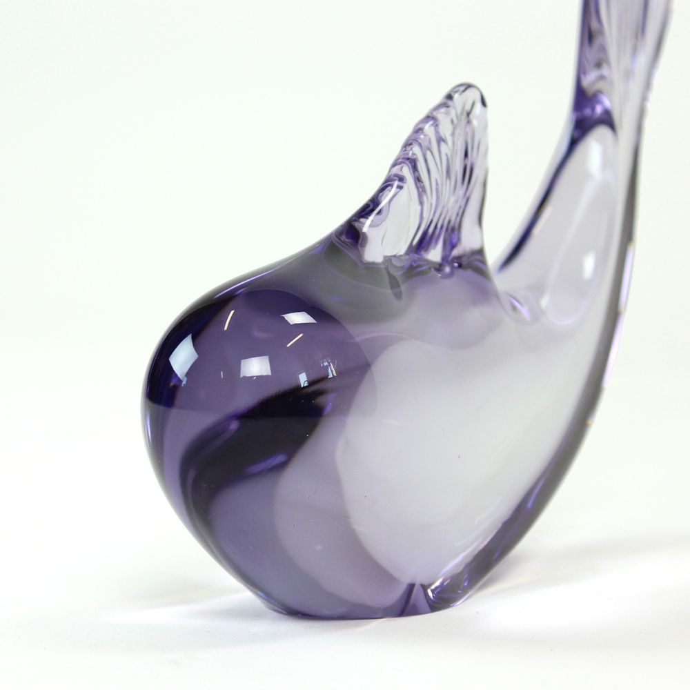 Rare Art Glass Fish Statue By Miloslav Janku For železnobrodské Sklo, Early 1970s photo buy