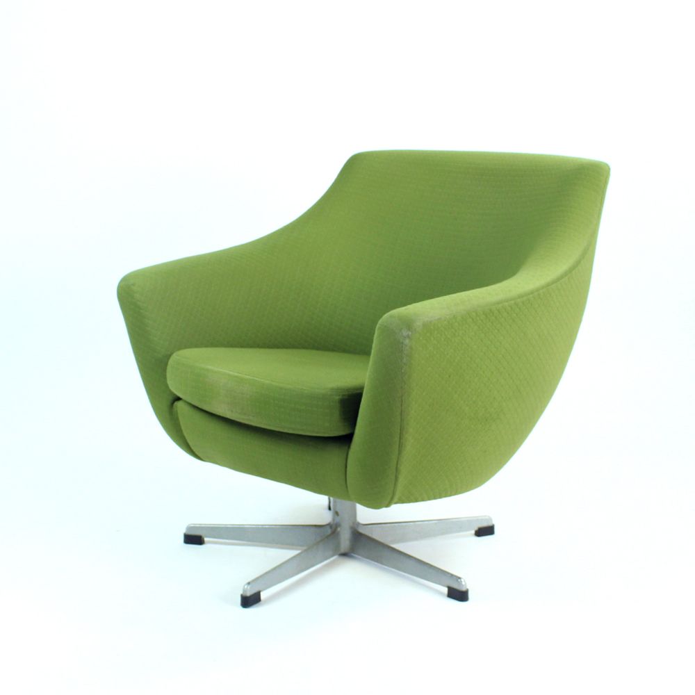 Green Midcentury Swivel Club Chair By Up Zavody, Czechoslovakia 1979