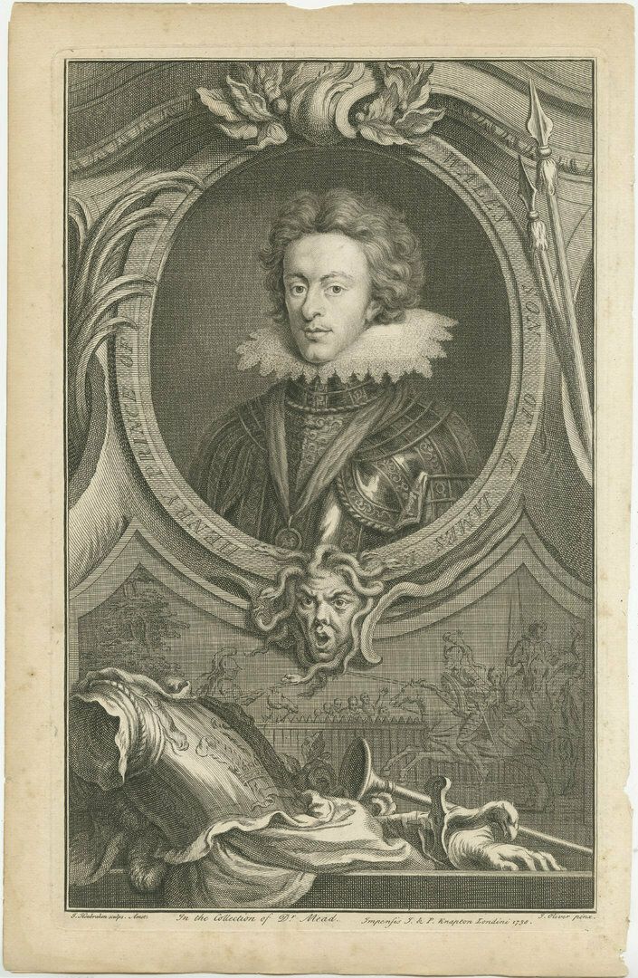 Antique Portrait Of Henry Frederick, Prince Of Wales