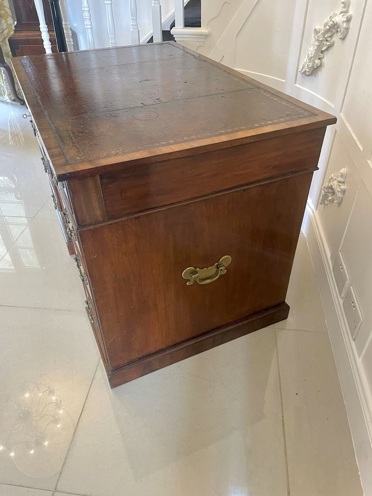 Antique 19th Century Quality Mahogany Kneehole Desk photo furniture