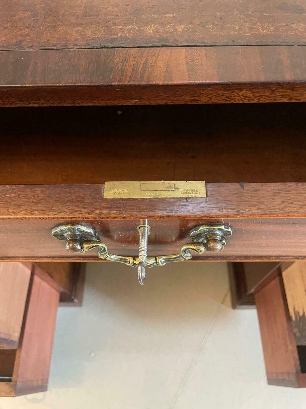 Antique 19th Century Quality Mahogany Kneehole Desk photo for sale