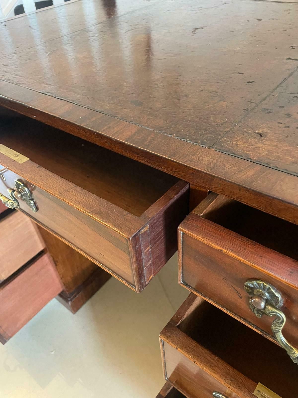 photo for sale Antique 19th Century Quality Mahogany Kneehole Desk