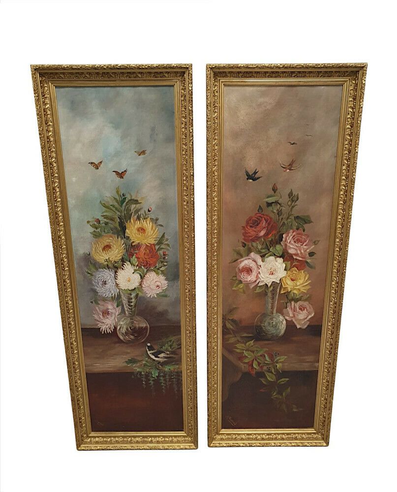 A Lovely Giltwood Framed Pair Of Early 20th Century Still Life Paintings Signed A Mairant photo for sale