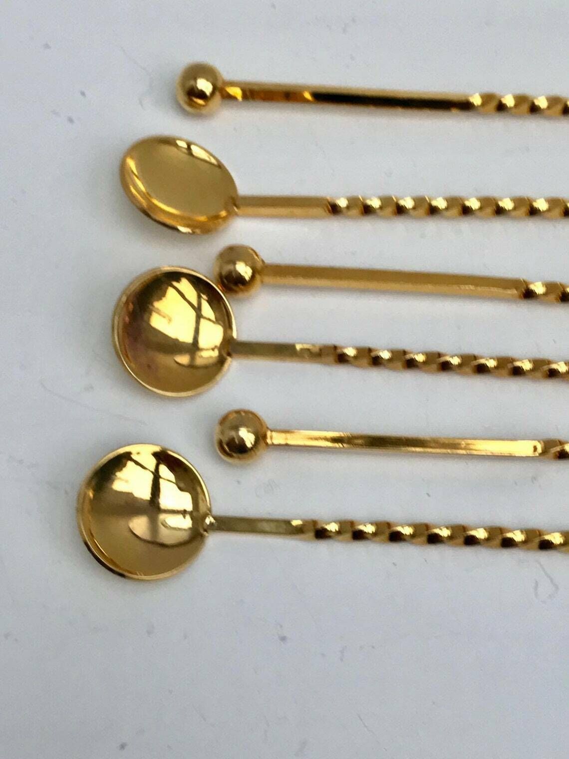 Drink Stirrers Cocktail Champagne Stirrers Whisks Sticks Set Of 6 Gold Plated Spoons Bar Tools Bar Cart Accessories Bartender Mixology photo furniture