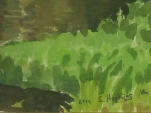 Watercolour By Eric S. Hopkins. A Norfolk Footbridge   River Bure photo for sale