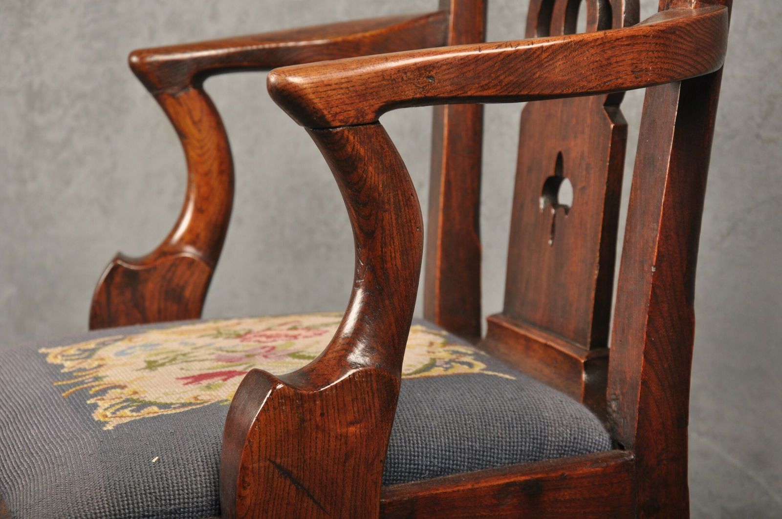 18th Century Elm Country Armchair photo vintage