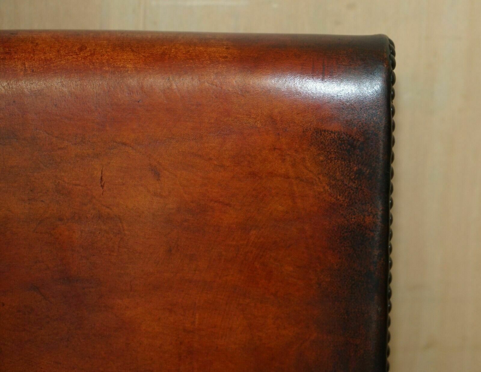 Six Restored Brown Leather And Oak Spanish Pierre Lottier Alamazan Dining Chairs 6 photo buy