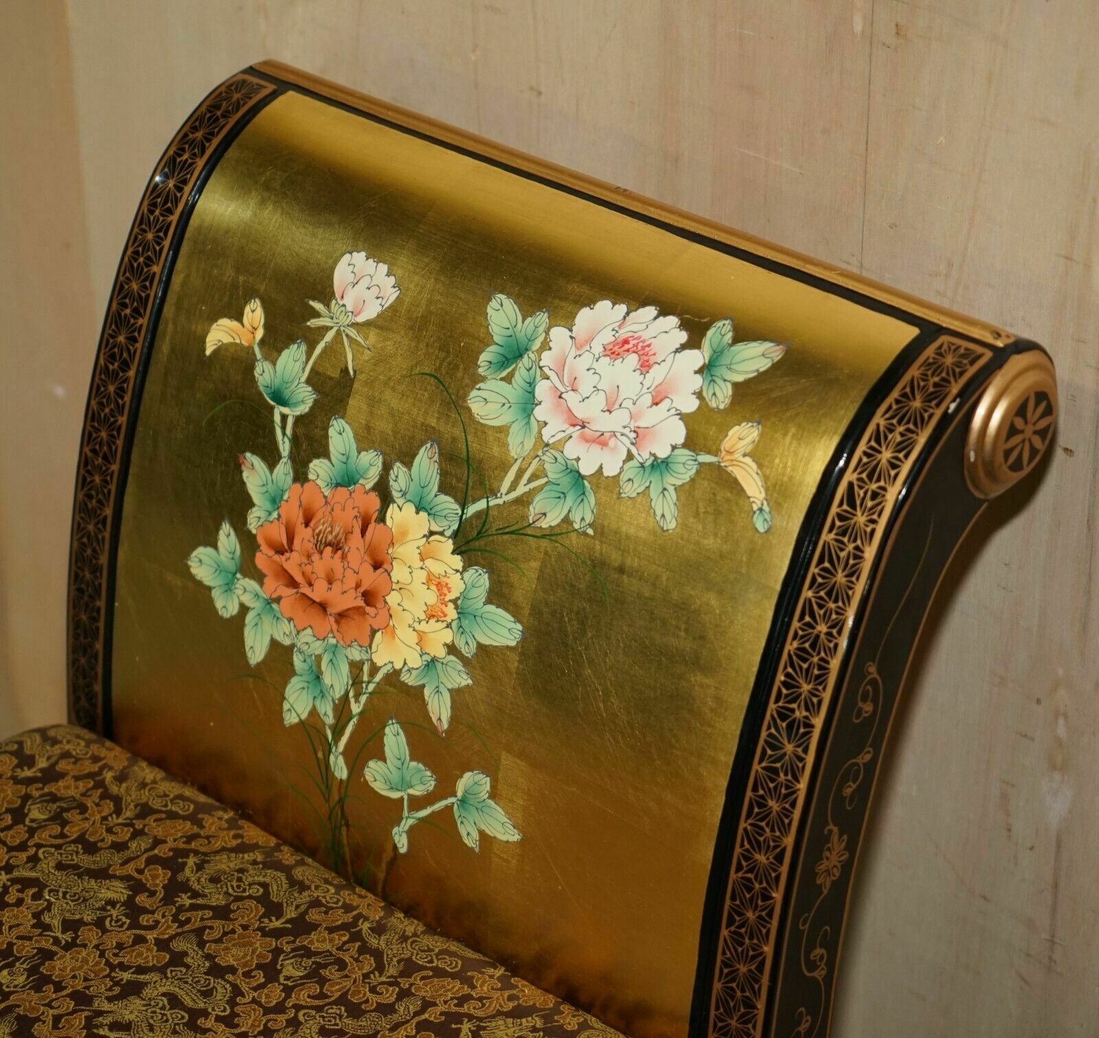 photo buy Antique Mother Of Pearl Soapstone Geisha Girl Carved Chinese Chinoiserie Bench