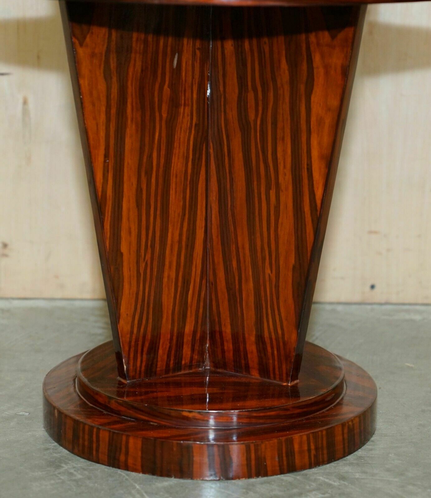 Pair Of Lovely Vintage Art Deco Style Two Tier Macassar Wood Side End Tables photo vintage