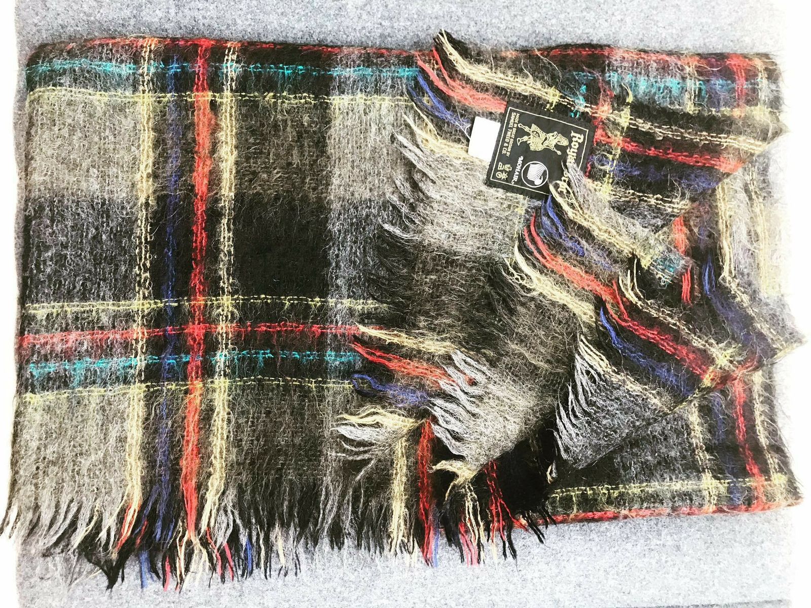 Vintage Throw Blanket Shawl Tartan Scotish Mohair Wool Royal Scot Scotish Decor Gift Plaid Blanket , Interior Decor, Cosy Luxury Home photo furniture