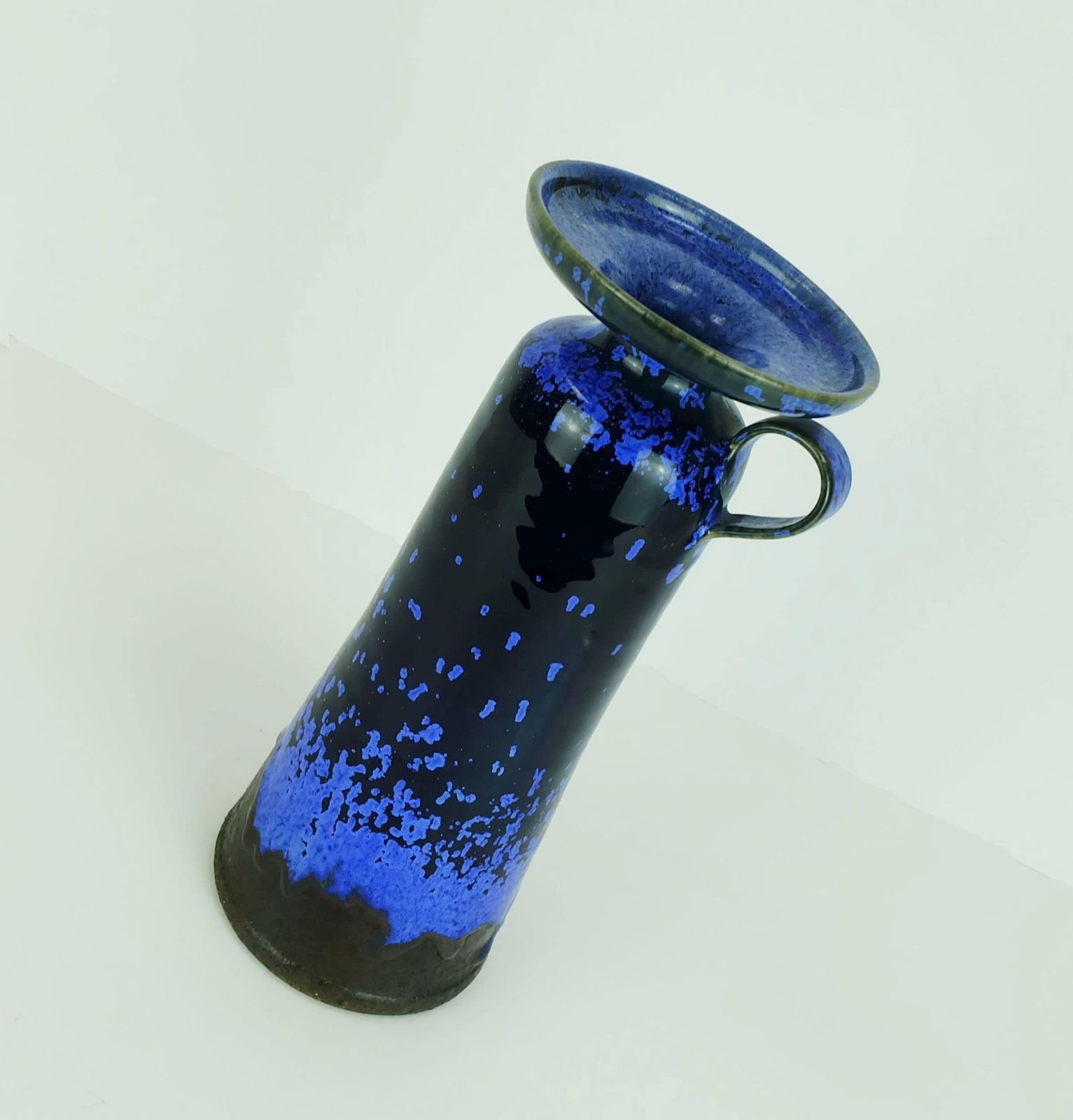 East German Mid Century Ceramic Vase Art Pottery Unterstab Langenhessen 70s Studio Ceramics photo vinterior